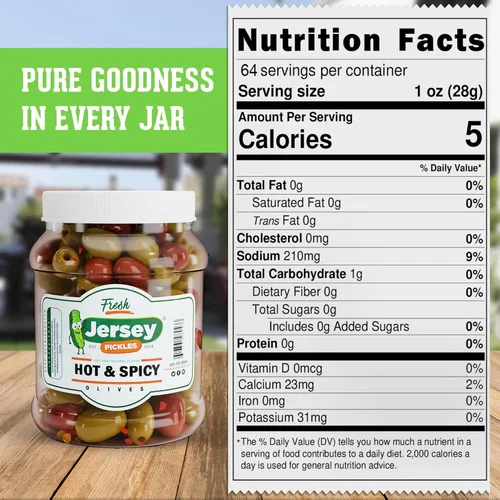 Vista 2 de Jersey Pickles - Combo de aceitunas Hot Mix (1/2 galón)