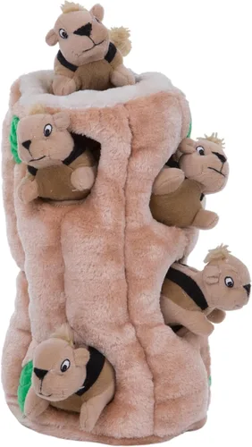 Vista 8 de Outward Hound Hide A Birthday Cake, rompecabezas de peluche con temática de cumpleaños para perros
