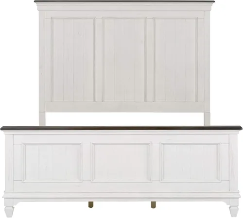 Vista 3 de Liberty Furniture Industries Allyson Park - Cama King con panel (32.7 x 34.6 x 24.4 in), color blanco