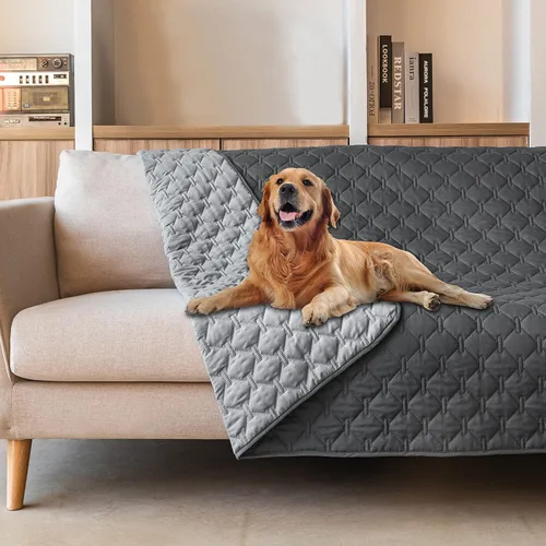 Vista 75 de gogobunny - Manta para perros y gatos 100% impermeable y de doble cara, funda suave para cama de mascotas, reversible, protege muebles, carbón
