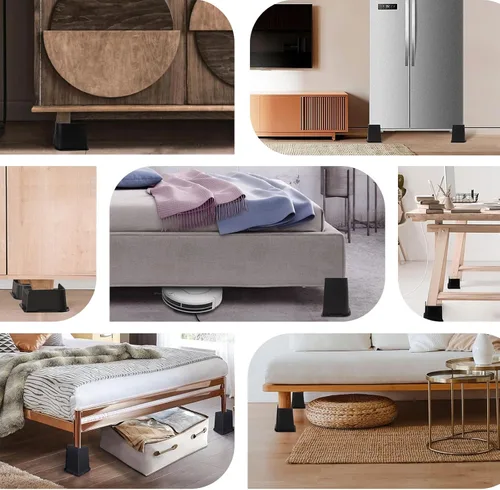 Vista 7 de ANNKUT Elevadores de cama de 1 pulgada resistentes, elevadores de muebles para cama, escritorio, mesa, sofá, sofá, elevadores de cama de gran