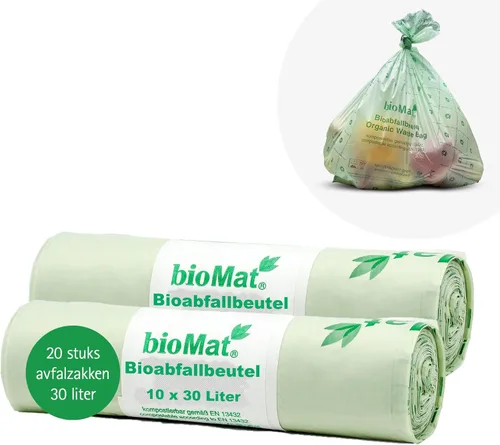 Vista 16 de bioMat Bolsas de basura compostables de 2.6 galones, 125 unidades, forros pequeños para basura de comida de cocina, certificado BPI, CMA y OK
