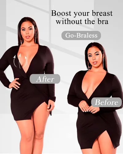 Vista 3 de Ginmewrae 2 pares de cubiertas para pezones de levantamiento de senos, pétalos de mama reutilizables de silicona para levantamiento de senos