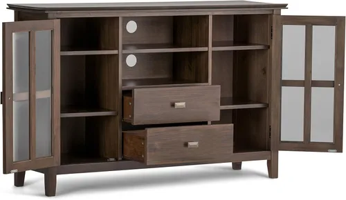 Vista 50 de SIMPLIHOME Artisan Solid Wood Wide TV Media Stand for TVs