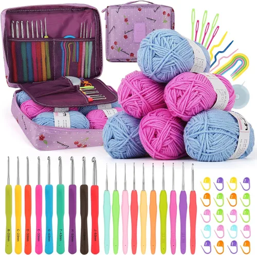 Vista 9 de Kit de Ganchillo Coopay para Principiantes: Kit de Animales de Ganchillo 4 en 1 - Pingüino, Pollito, Conejo y Zorro, Set de Ganchillo Kit de Inicio