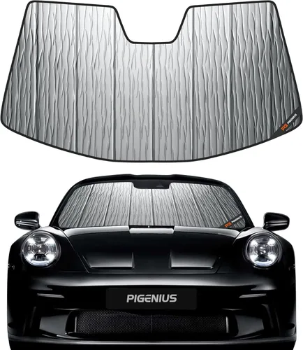 Vista 19 de Pigenius Parasol para parabrisas para Porsche 718 Box-Ster, 2017-2025, parasol grueso para parabrisas delantero, 6 capas, protector solar plegable