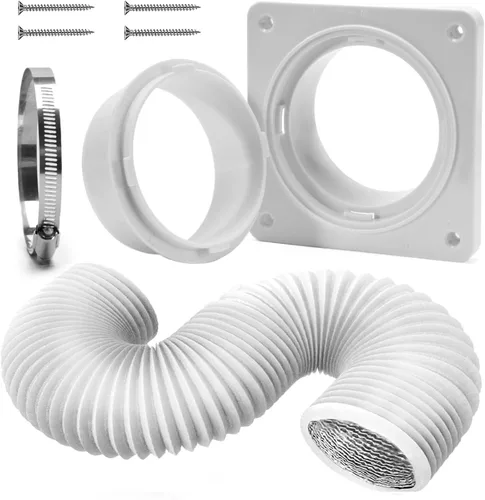 Vista 8 de Kit de Conector de Manguera de Ventilación para Secadora VIWINVELA - Placa de Pared para Ventilación de Secadora - Conector de Conducto de Secadora