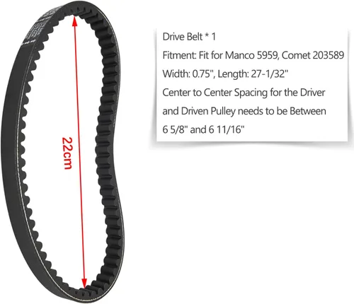 Vista 4 de Serie 30 6.5 HP 212CC Embrague Convertidor de Par Polea Conductora Go Kart/Mini Bike Comet Manco 3/4" Diámetro Par Máximo Reemplaza, con Correa