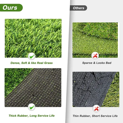 Vista 5 de Pasto artificial, almohadillas de orina de perro de 26 x 51 pulgadas, alfombra profesional de entrenamiento para perros con agujeros de drenaje