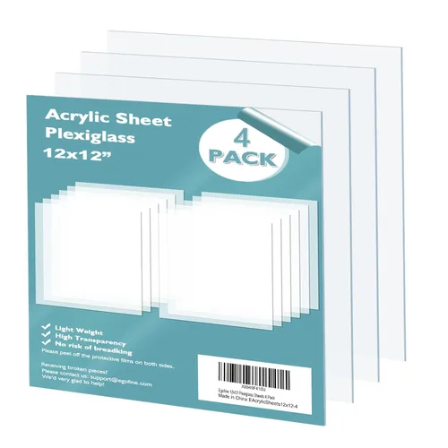 Vista 37 de Egofine Láminas de Plexiglás Láminas de Acrílico Paquete de 12 de 8.5x11'' 0.04 de Grosor Plástico Transparente Fundido Cristal Plexi Transparente