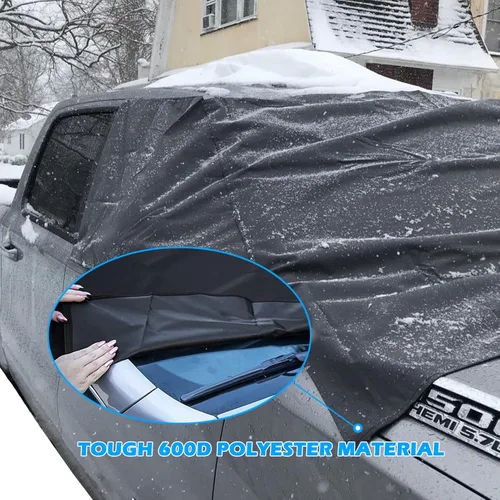 Vista 3 de Cubierta de nieve para parabrisas Big Hippo, extra grande de 600D para hielo y nieve, protector de parabrisas impermeable y grueso para camioneta