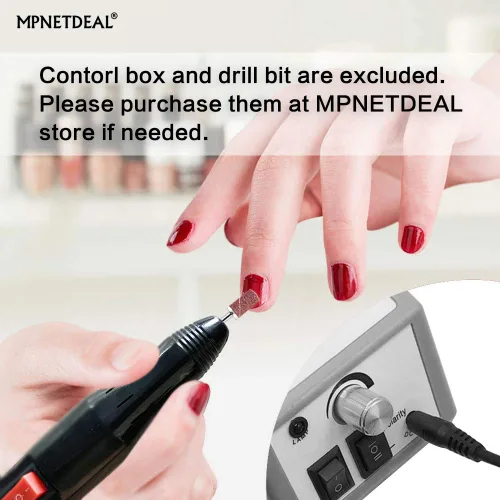 Vista 2 de Pieza de mano para taladro eléctrico de uñas, reemplazo de herramienta de uñas acrílicas, pieza de mano Efile para brocas de uñas de 3/32 pulgadas