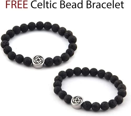 Vista 6 de GUNGNEER Collar con colgante de acero inoxidable entrelazado con nudo celta de nudo celta protección infinita joyería