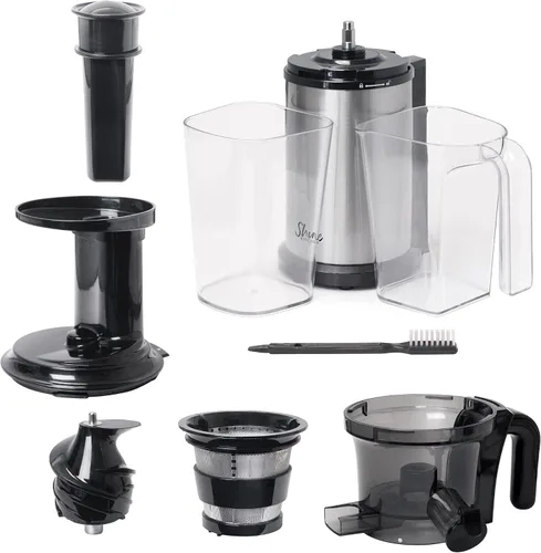 Vista 5 de Shine Kitchen Co SJV-107-A - Exprimidor de masticación lenta de acero inoxidable
