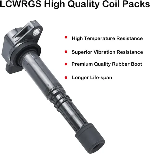 Vista 2 de Juego de 4 bobinas de encendido y bujías Compatibles con Honda Accord CRV Civic SI Element Acura RSX CSX 2002 2003 2004 2005 2006 2007 2008 2009 2.4