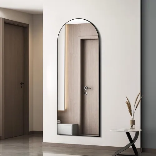 Vista 4 de Alpen Espejo arqueado de longitud completa, espejo de piso de 64 x 21 pulgadas con soporte, espejos colgantes de longitud completa para decoración