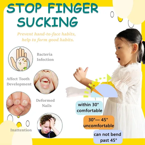 Vista 2 de Parada de succión de pulgar para niños pequeños para dejar de chupar los dedos tratamiento de mordida de uñas, protector de dedos, guantes