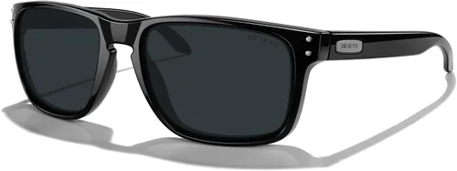Gafas de sol polarizadas deportivas para hombre, gafas de sol de marco flexible para pesca deportiva masculina Marco negro/lente negra/metal plateado