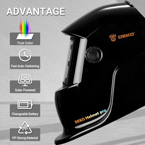 Vista 7 de Welding Helmet Auto Darkening: DEKORPO True Color Solar Powered Auto Darkening Welding Welder Mask Hood Helmets