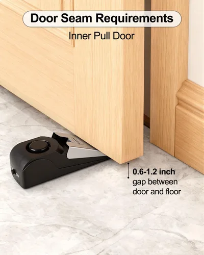 Vista 8 de Paquete de 1 alarma de tope de puerta, tope de puerta con alarma de seguridad de 120 DB, sirena de tope de puerta de cuña de piso, dispositivos