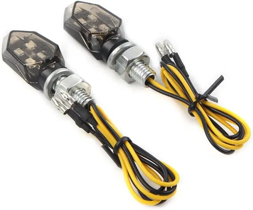 Vista 6 de GZYF 2 luces LED intermitentes para motocicletas, 5 luces LED, mini 0.394 in y 12 V, indicador universal de motocicleta intermitente ámbar, lámpara