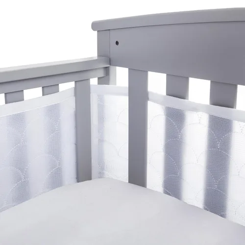 Vista 13 de BreathableBaby Forro transpirable de malla para cunas de tamaño completo, malla deluxe de 4mm, Elefantes (Tamaño 4FS cubre 3 o 4 lados)