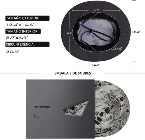 Vista 5 de KastKing Sol Armis UPF 50 Sombrero Boonie - Sombrero de Protección Solar, Sombrero de Pesca, Sombrero de Playa y Senderismo, Canotaje