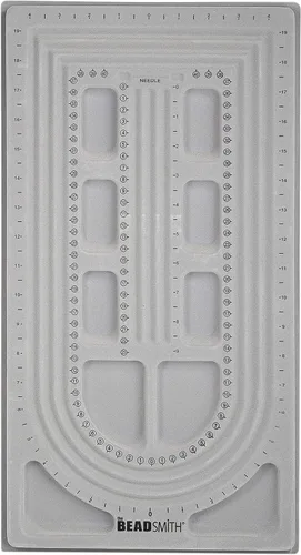 Vista 13 de The Beadsmith Mini tablero de cuentas, gris flocado, 4 canales rectos, 5 compartimentos empotrados, 7.75 x 11.25 pulgadas, tableros de diseño