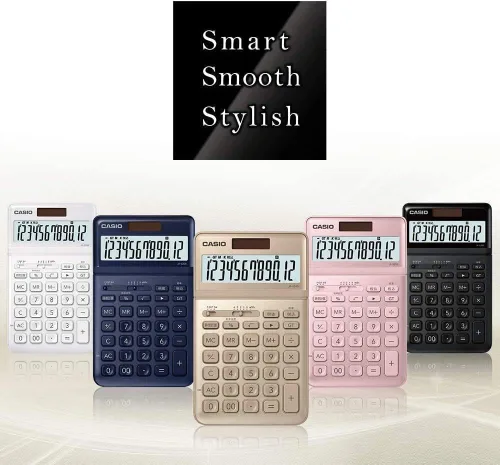 Vista 3 de Casio JF-S200-NY-N - Calculadora elegante, azul marino, 12 dígitos, solo tipo