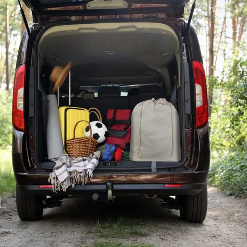 Vista 7 de AMJ Paquete de 2 bolsas de lavandería lavables extra resistentes con cordón, bolsa de lavandería de algodón para saco de dormir, forro de cesta