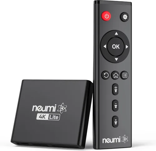 NEUMI Atom 4K Lite Reproductor multimedia digital Ultra-HD para unidades USB y tarjetas SD, reproduce videos 4K/UHD, HEVC/H.265, HDMI y AV