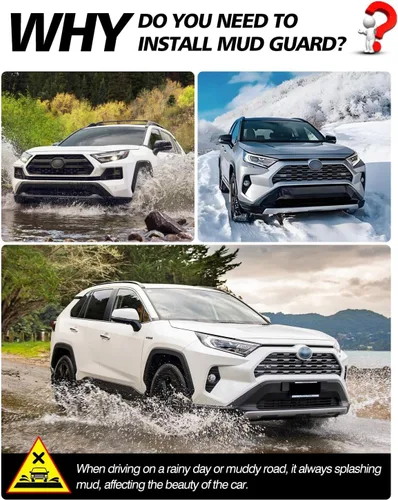 Vista 4 de Powerty Ajuste personalizado para guardabarros Toyota RAV4 2025 2024 2023 2022 2022 2021 2020 2019 protectores contra salpicaduras moldeados