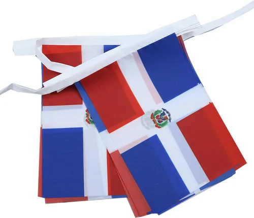 Vista 329 de Guatemala 19.7 ft BUNTING Flag 20 banderas 9'' x 6'' - Banderas de cuerda guatemalteca 5.9 x 8.3 in - AZ FLAG