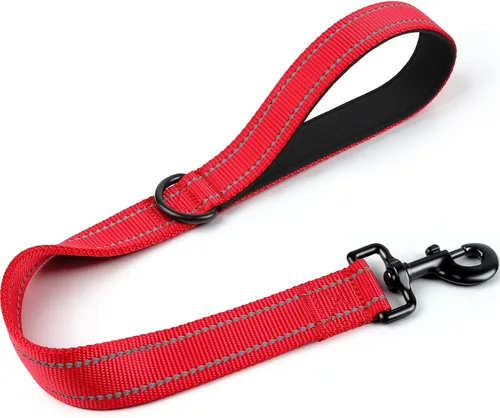 Vista 22 de Joytale Correa corta y fuerte para perro de 1 pie, 1.2 pulgadas de ancho, resistente, mango acolchado para control de tráfico, correa reflectante