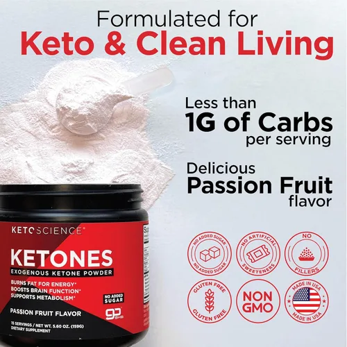 Vista 5 de KETO SCIENCE Polvo de cetonas, polvo de cetona exógena, con goBHB, polvo de electrolitos Keto, apoya el metabolismo, ayuno intermitente, apoyo