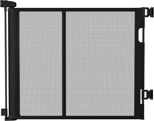 Puerta retráctil para bebés de 55 pulgadas, puerta extra ancha para mascotas de 34 pulgadas de alto para escaleras, pasillos y puertas, puerta de