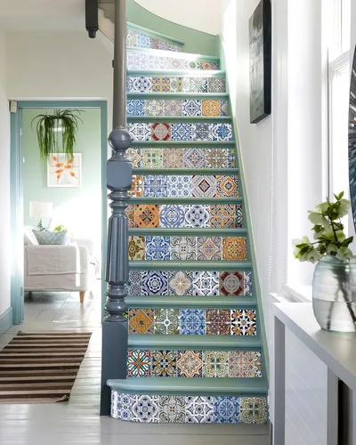 Vista 16 de FLFK Calcomanías para escaleras - Adhesivos para escaleras, Calcomanías autoadhesivas para escalones de Sunrise Coast, para decoración del hogar