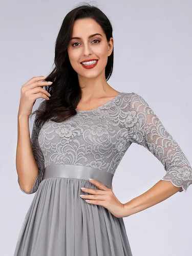 Vista 5 de Ever-Pretty - Vestido largo elegante para dama de honor con cintura imperio manga de 34 07412