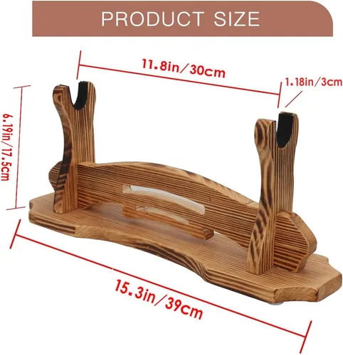 Vista 3 de BiJun Soporte de espada Katana, soporte para espada Samurai, soporte para espada Katana, soporte para sable de luz, gancho montado en la pared