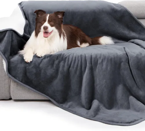 Vista 15 de gogobunny - Manta impermeable y reversible de vellón Sherpa para perro, cachorro, gato; protege la cama, el sofá y el sillón de líquido, orina