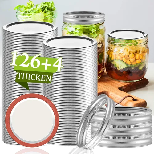 Vista 11 de Aliggbent 160 Pcs Tapas de Enlatado de Boca Regular 70MM Tapas Herméticas de Tipo Separable para Tarros Mason de Boca Regular, Tapas de Enlatado a