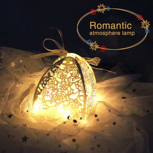 Vista 4 de Cajas de dulces de rosas cortadas con láser, cajas de regalo GOLF 70 unidades, cajas de regalo para despedida de soltera, cumpleaños, eventos, Beige