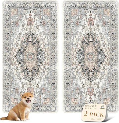 Vista 26 de nunubaby Almohadillas reutilizables para orina de perros, para jaulas y pisos, Almohadillas lavables para orina de perros, elegantes, Beige