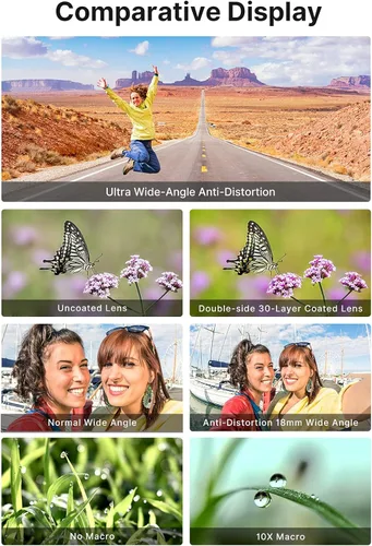 Vista 4 de Lente gran angular para Sony ZV1 ULANZI WL-1 ZV1 0.709 in gran angular/10X Macro 2 en 1 lente adicional para cámara Sony ZV1/RX100 VII