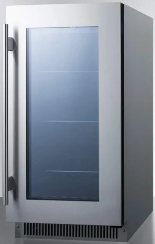 Vista 2 de Summit Appliance CL181WBVCSS Centro de bebidas integrado de 18 pulgadas de ancho con puerta de vidrio recortada de acero inoxidable sin costuras