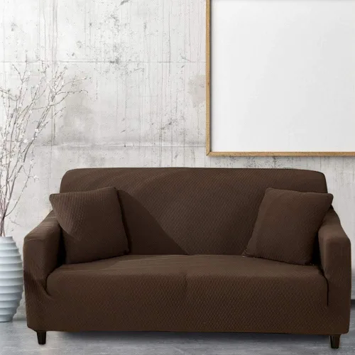 Vista 8 de JEOZBM Couch Slipcover, Brown Elastic Waterproof Sofa Cover, Slipcover Sofa Protector, Soft Furniture Protector for Home and Office, Multiple