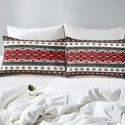 Vista 7 de Funda de edredón azteca marrón, juego de ropa de cama bohemio occidental para niños, niñas, adolescentes, bohemio, exótico, indio, funda de edredón