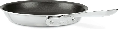 Vista 9 de All-Clad D3 - Sartén antiadherente de acero inoxidable de 9 pulgadas, sartén de acero inoxidable de 3 capas, inducción, apta para horno 500F, sartén