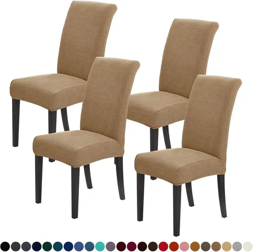 Vista 46 de Joccun - Juego de 2 fundas para sillas de comedor, fundas elásticas para sillas de comedor, fundas de asiento para sillas de comedor, funda de Negro