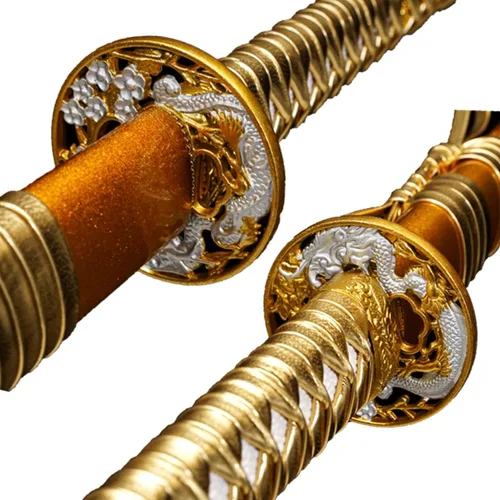 Vista 4 de Kamaiwo - Katana japonesa auténtica de acero de carbono de alta calidad 1045/1060 con templado en arcilla, forjada a mano, templada al calor